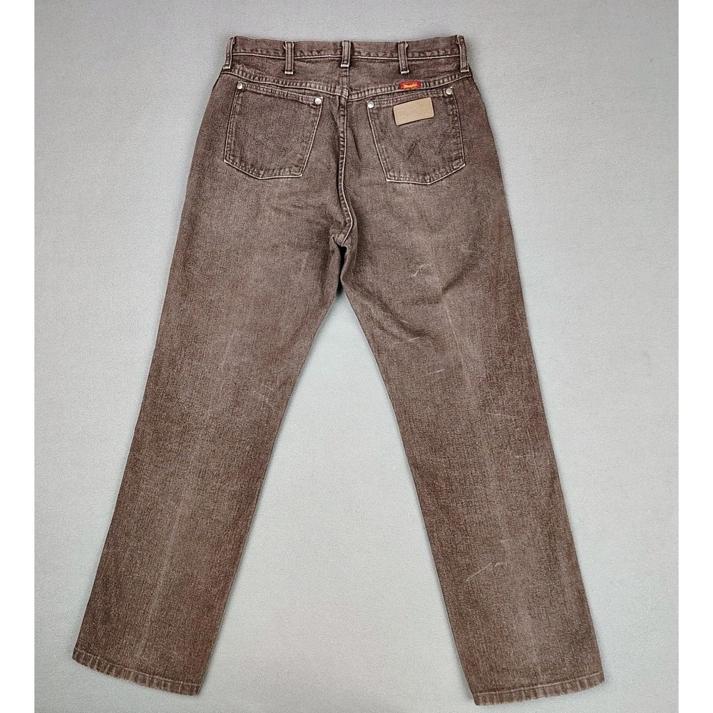 Vintage Wrangler MWZ Jeans 30x30 Cocoa Brown Denim Cowboy Cut Rodeo USA Made 90s - Picture 10 of 10